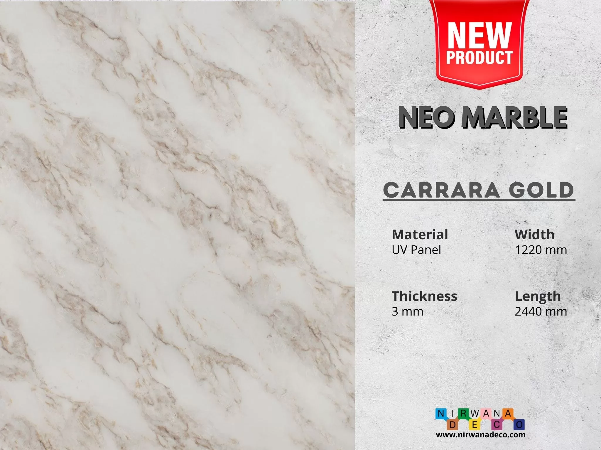 Neo Marble Carrara Gold Nirwana Deco Neo Marble Carrara Gold Nirwana Deco