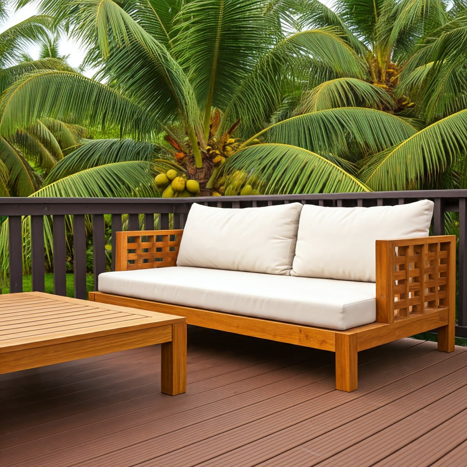 Ide Railing Deck dengan Gaya Tropis Modern - Nirwana Deco
