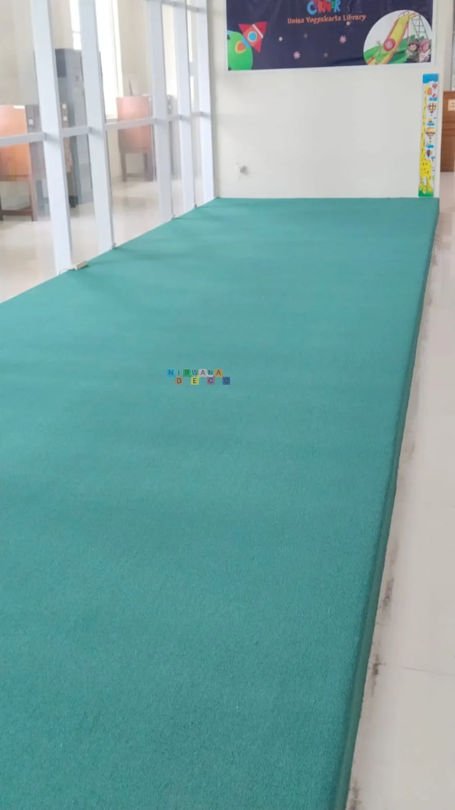 Pemasangan Karpet Lantai Di Perpustakaan Unisa, Yogyakarta
