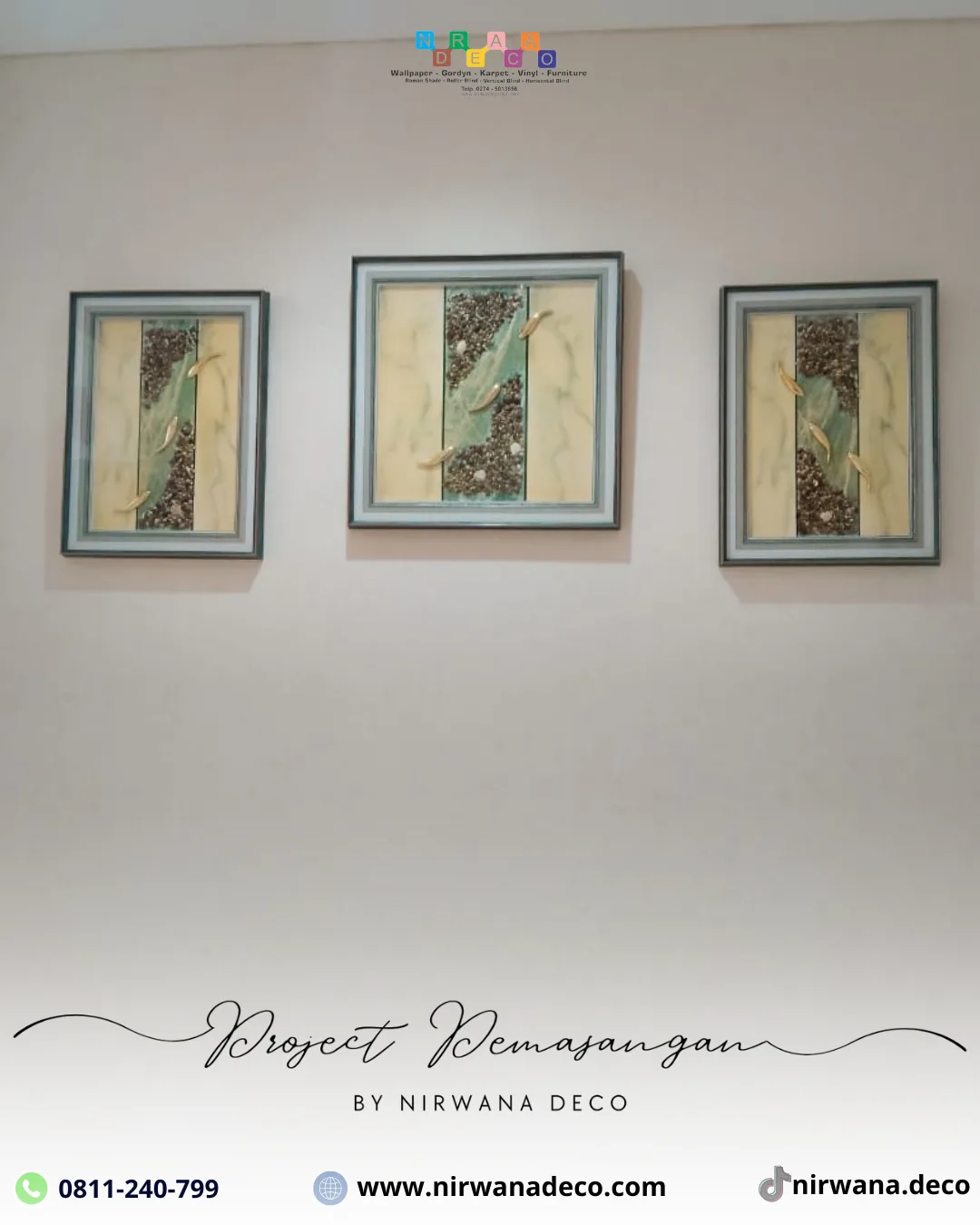 Pemasangan Wallpaper di Perum Chofa Surabaya oleh Nirwana Deco Surabaya