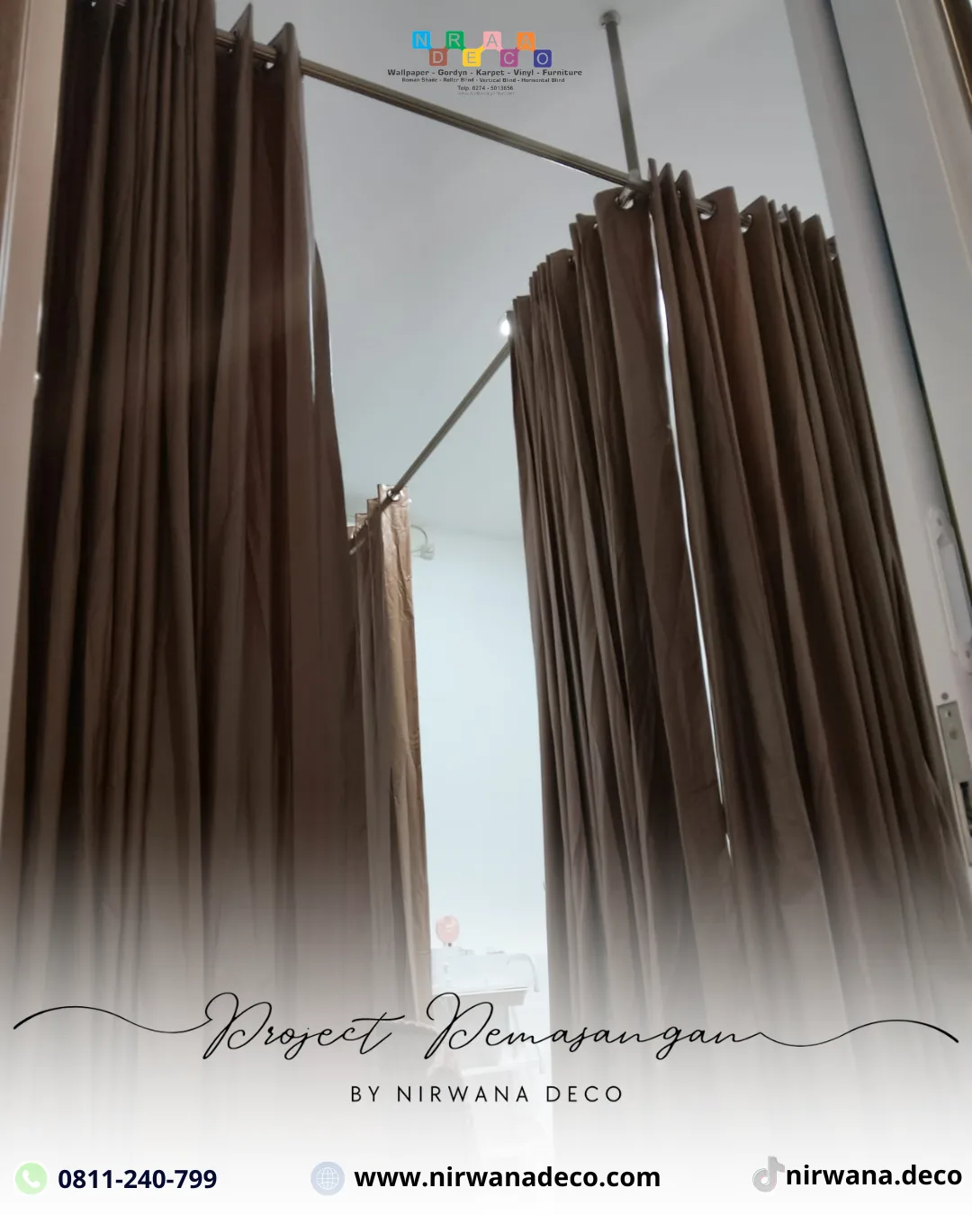 Pemasangan Gordyn Klinik Kecantikan di Surabaya oleh Nirwana Deco Surabaya